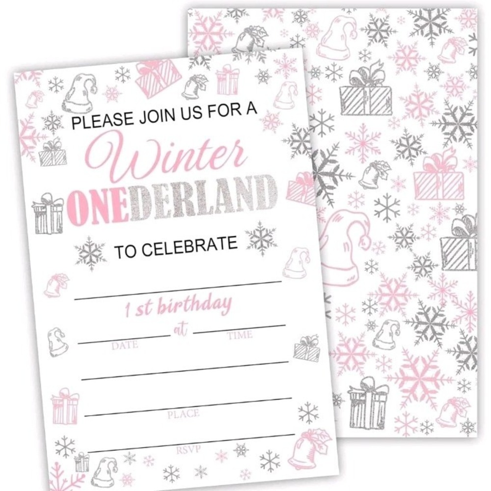 4"x6" Christmas Birthday Party Invitation Cards With Envelopes - Please Join Us